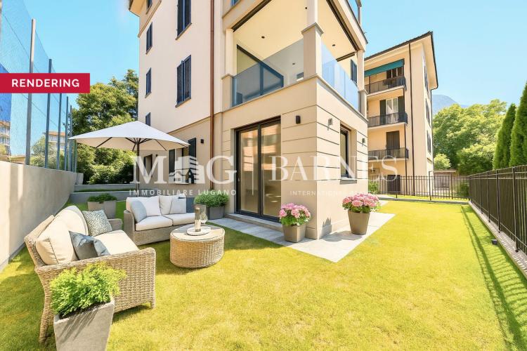 Lugano Centro: 4.5-Zimmer-Wohnung mit Garten