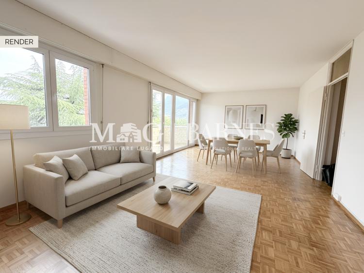 Paradiso: 3,5-Zimmer-Wohnung mit freiem Blick und eigener Garage