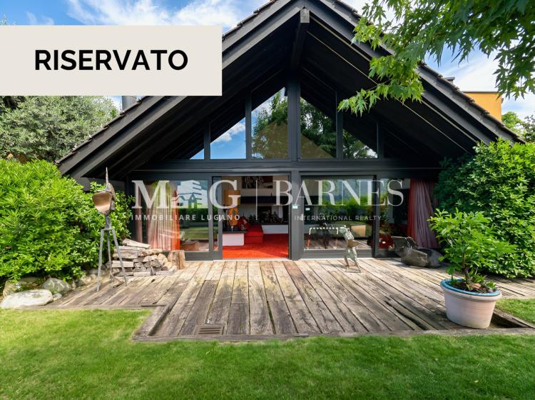 Architektenvilla in Comano mit Garten und freiem Ausblick, renovierung