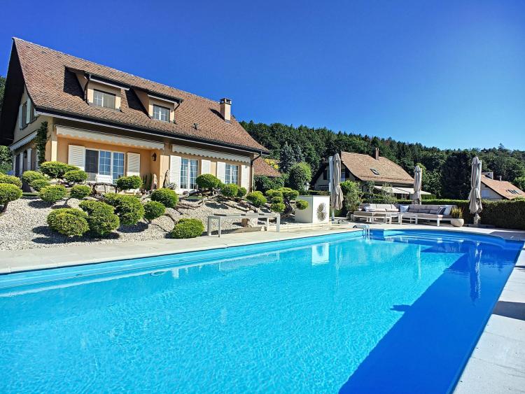 Schöne freistehende 5,5-Zimmer-Wohnung mit Swimmingpool