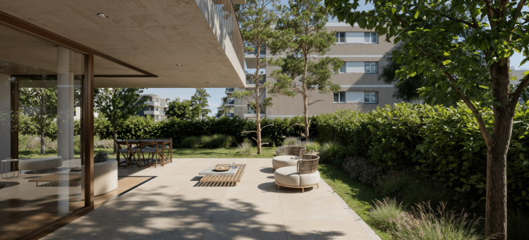 LOS 1: Neue 3,5-Fuß-Wohnung mit einem 116 m² großen Garten