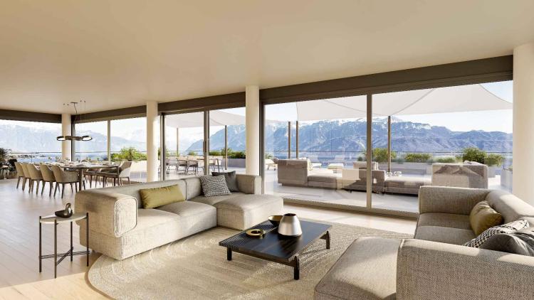Attique contemporain avec vaste terrasse et vue panoramique
