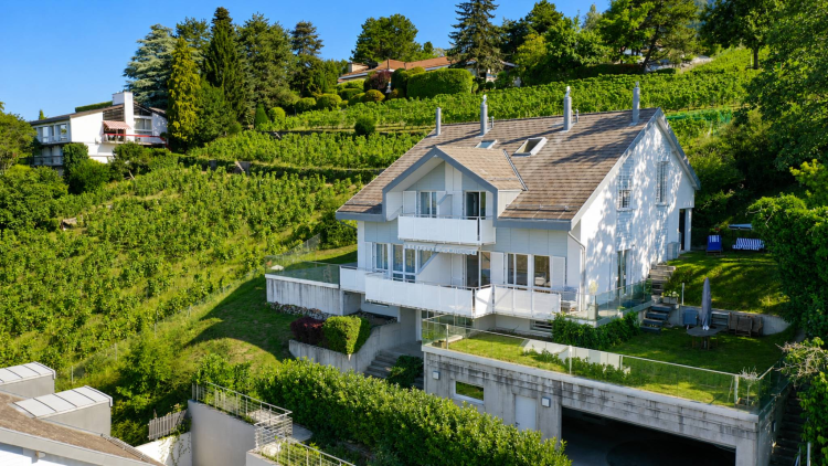 5,5-Zimmer-Doppelvilla mit Panoramablick auf den See und die Alpen!